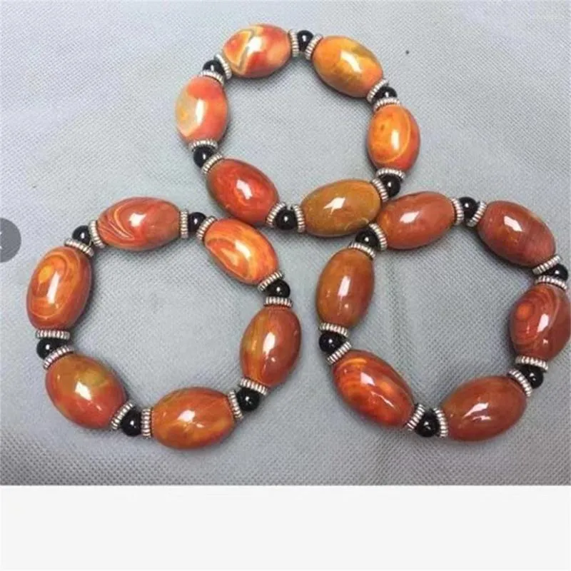 Strand Natural Watch Sathers Red Agate Устройства мужской моды простые и доминирующие эластичные полосы Регулируемый подарок для парня