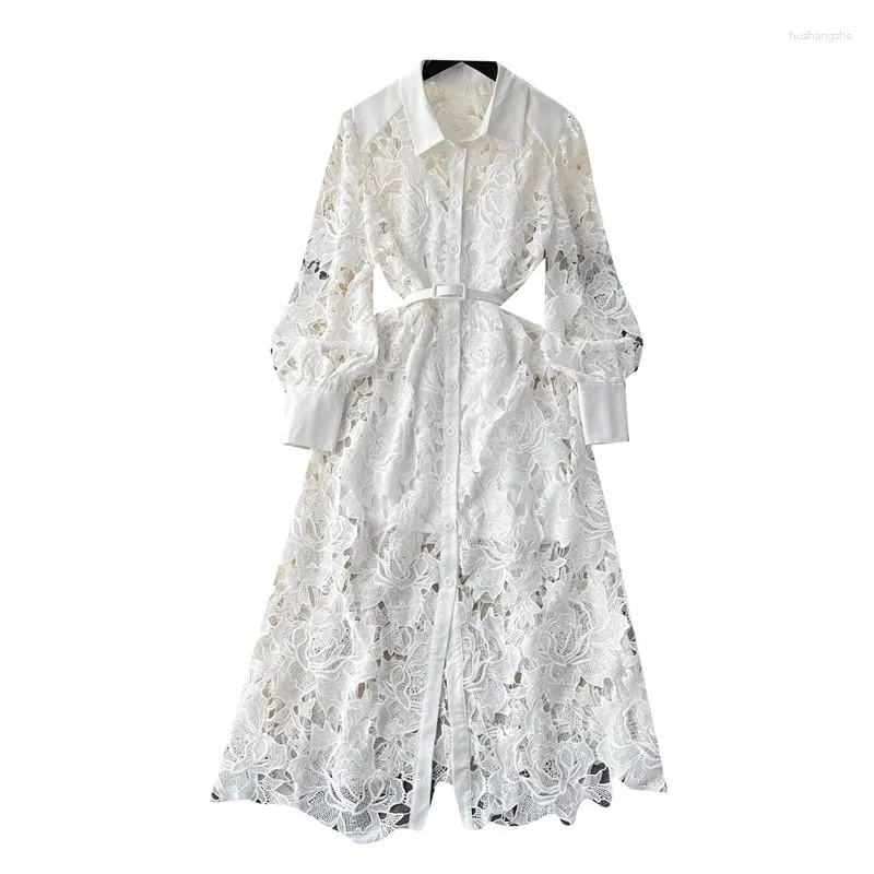 white lace dress with black collar White Best Dress with Lacy Bertha Collar main image 1