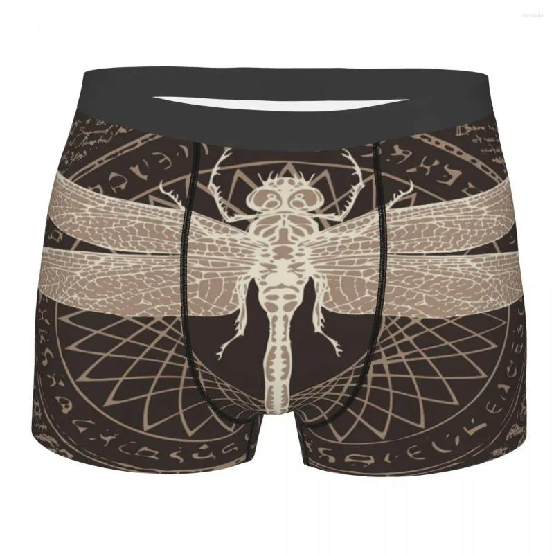 Onderbroek Heren Slipje Boxers Ondergoed Dragonfly Met Vlekken Cirkel Ster Magische Inscripties Sexy Mannelijke Shorts