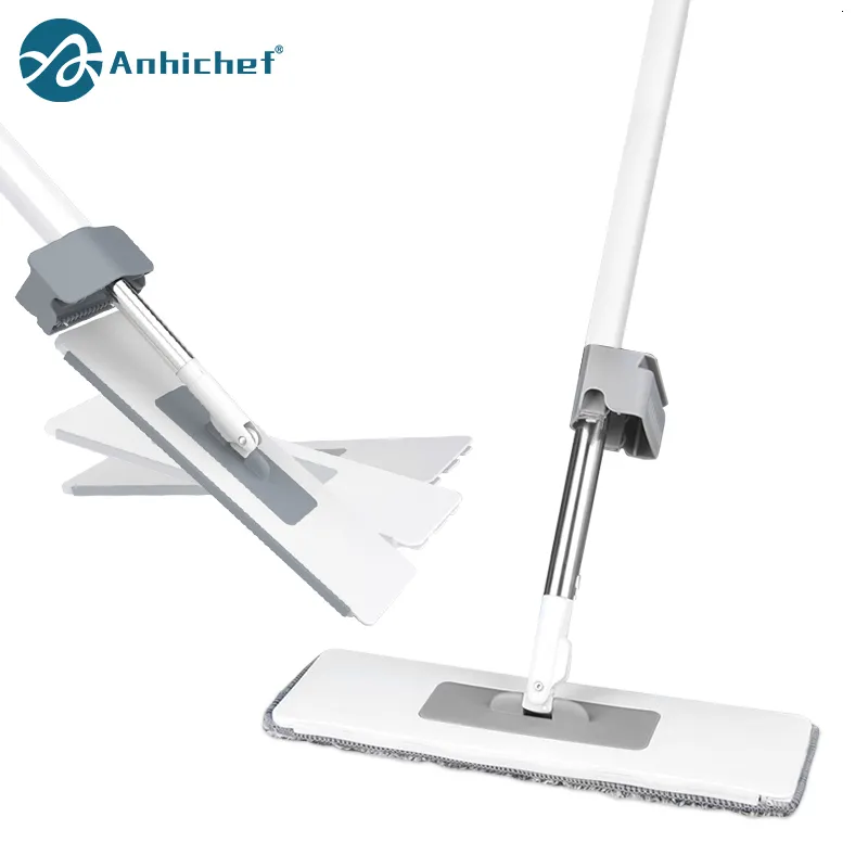 Dweilen Flat Squeeze Mop Met Opvouwbare Emmer Hand Gratis Wassen Microfiber Vervanging Pad Automatische Spin Vloer Mop Huishoudelijke Reiniging 230802