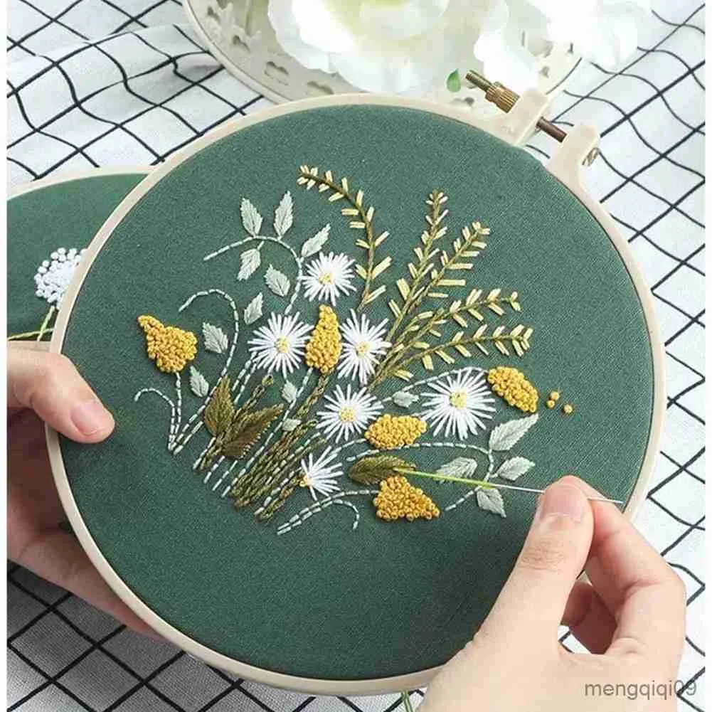 Chinese Style Products Embroidery Starter With Pattern and Instructions Crafts Cross Stitch Set Flowers Plant Stamped Embroidery Kits R230803