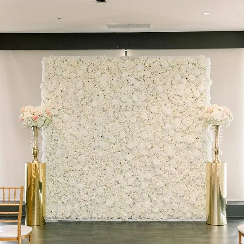 Decorative Flowers Artificial Flower Wall Panels 24'' X 16'' 3D Silk Hydrangea Floral Panel For Po Background Home Party Wedding Backdrop