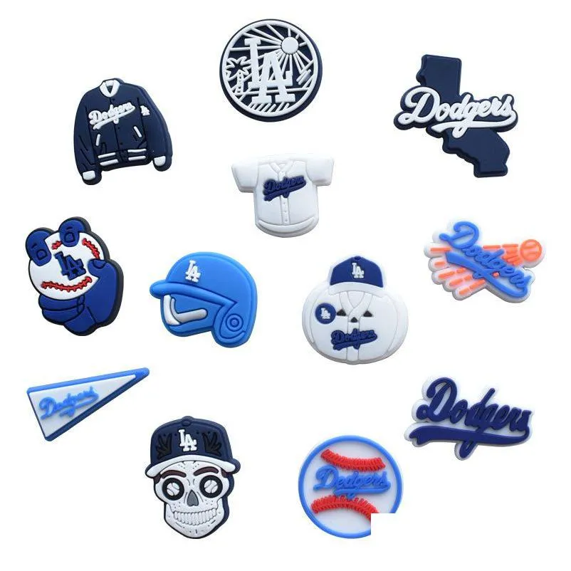 Skodelar Tillbehör Partihandel PVC Baseball Decoration Charms för CLOG Jibbitz Drop Delivery OTFB7