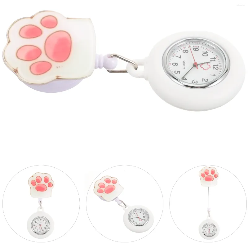 Relojes de bolsillo Reloj de solapa de dibujos animados 1pc Clip-On Hanging Pin Fob para profesionales Estirable Simple Decorativo