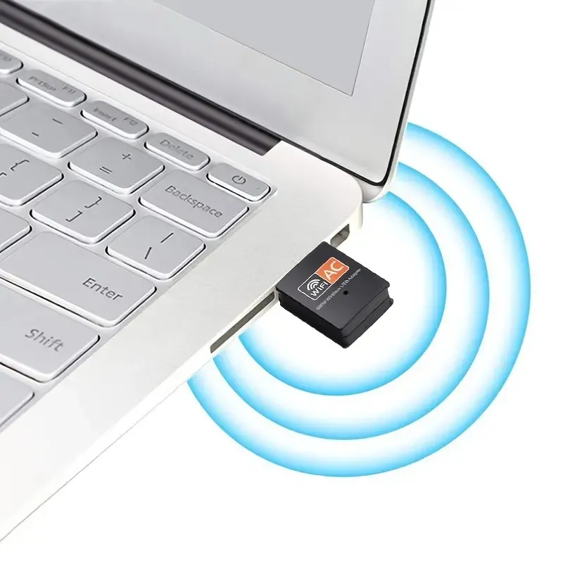 600Mbps USB WiFiアダプター-2.4G/5Gデュアルバンドワイヤレスネットワークアダプター用デスクトップミニ旅行サイズ