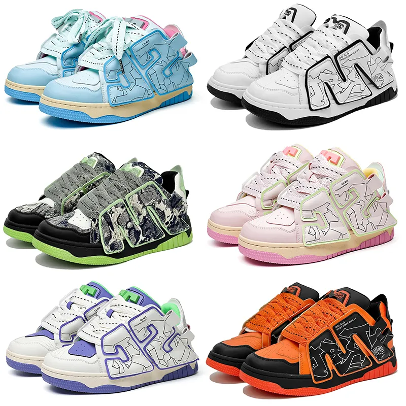 2023 Multi-Cloced Design Bakery Shoes Men Black Bline Green Green Pink Purple Orange Trainers Outdoor Sports Contakers Color8