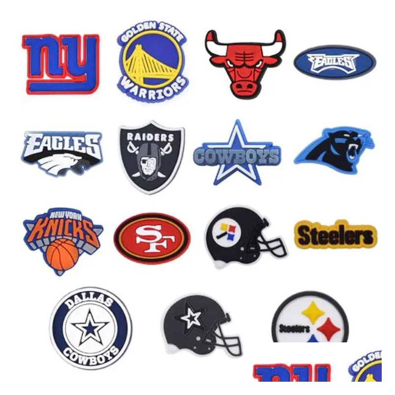 Shoe Parts Accessories Wholesale Pvc Basketball Charms Sports Team Clog For Shoes Decorations Drop Delivery Series Randomly
