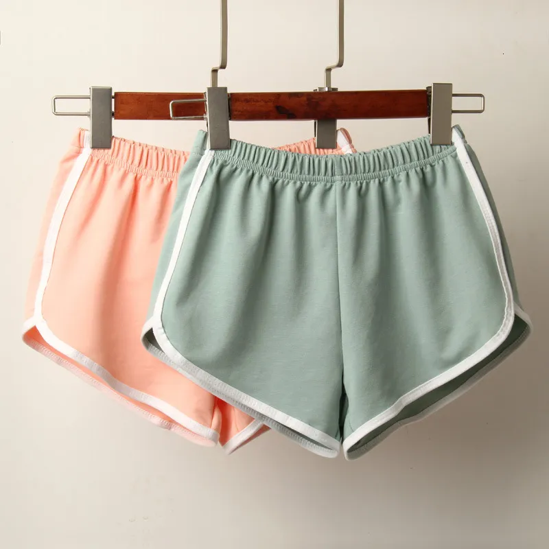 Kvinnors shorts sport kort sommar godis färg anti tömd mager casual lady elastic midje strand korendo byxor 230802