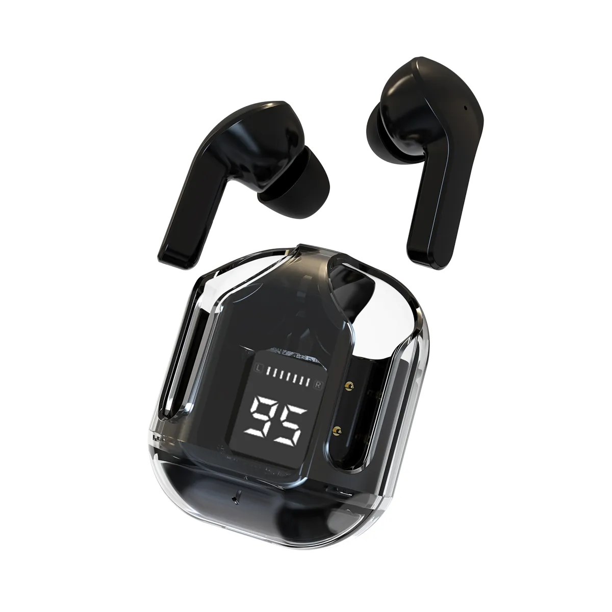 B35 Transparentes Bluetooth-Headset Bluetooth-Headsets Drahtlose Kopfhörer Wasserdichter Touch-Control-Ohrhörer mit Silikonhülle für Mobiltelefon TWS