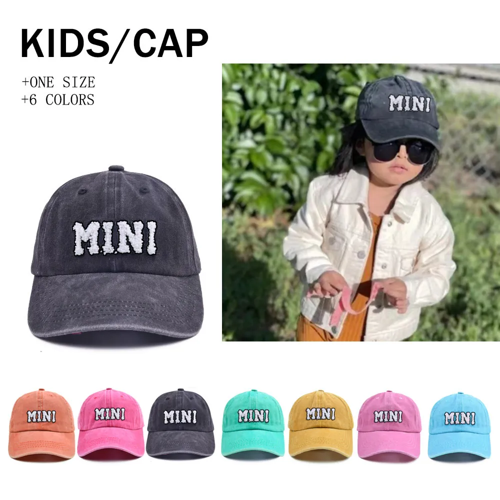 Party Hats Parent-Child Baseball Cap Mama Hat For Women Mini Sun Visor For Boy Girls broderade brev tvättade Cap L010