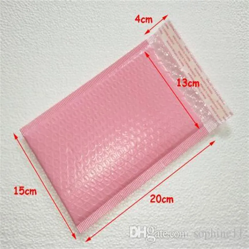 Envelopes de embrulho de presente de correio de bolha poli rosa utilizáveis acolchoados saco de embalagem autovedante fábrica 210N