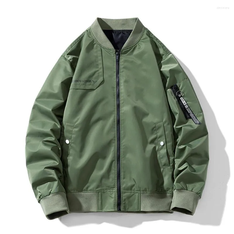Мужские куртки M-9XL Bomber Jacket 2023 Собственная мода Спортивная Спортивная Зеленое бейсбольное пальто Весна осень Свободная улица большого размера
