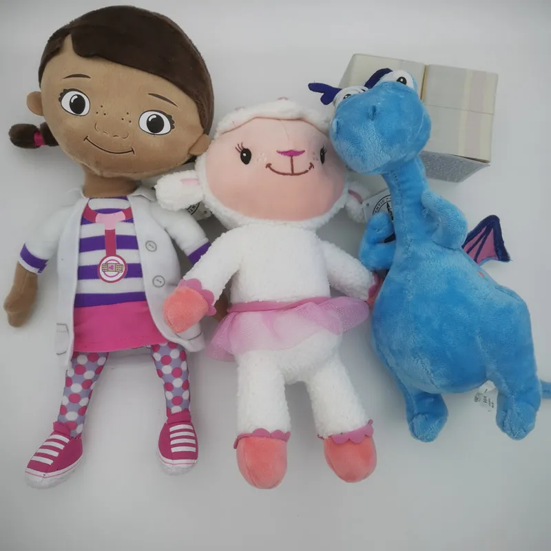 Bonecas de pelúcia brinquedos originais Dottie menina bonito dragão azul e ovelha lambie boneca macia para presente de aniversário 230802