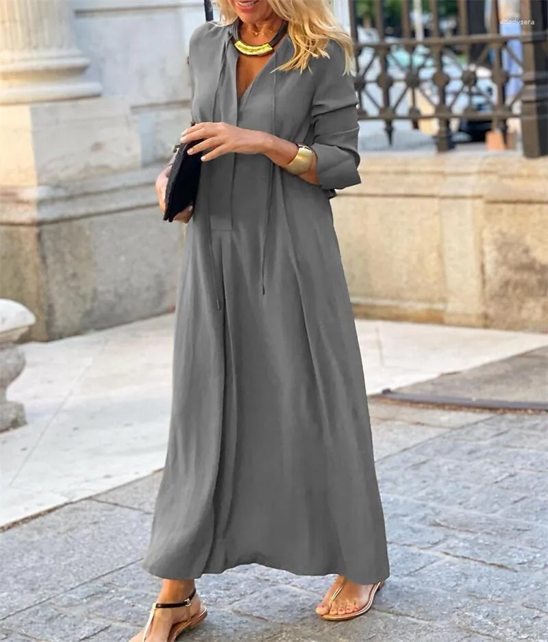 2023 Autumn Winter Boho High Waist Long Winter Dresses Casual For