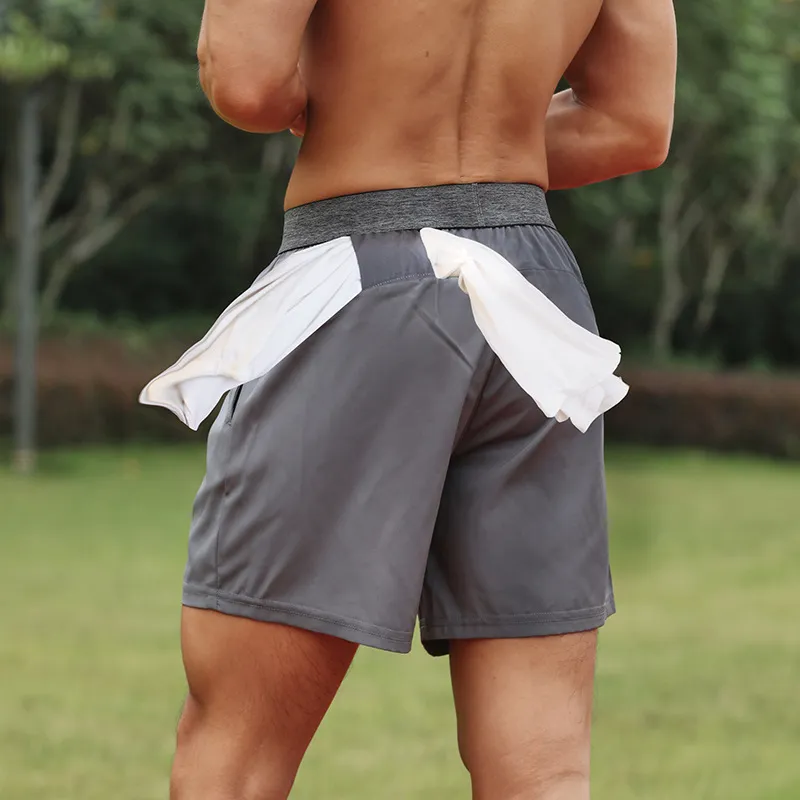 2024 Lu Lu Lemons män stiger ll Mid Quick Dry Sports Breattable Yoga Shorts Swift Fabric Joggers Running Short