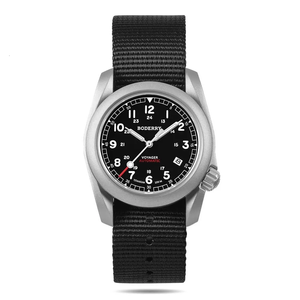 Montres-bracelets BODERRY Mens Montres de terrain automatiques Top Marque Outil Horloge 100M Montre-bracelet étanche Montre mécanique militaire pour hommes 230802