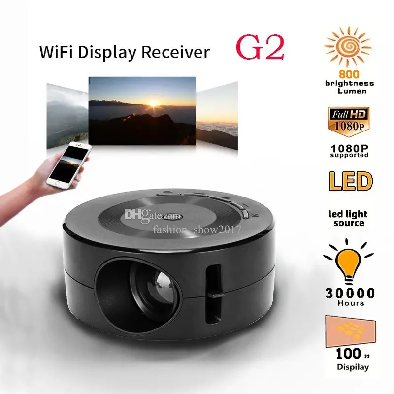 LED Mobile Vidéo Mini Projecteur Home Cinéma Lecteur Multimédia Enfants Cadeau Cinéma Filaire Même Écran Projecteur Pour Iphone Android