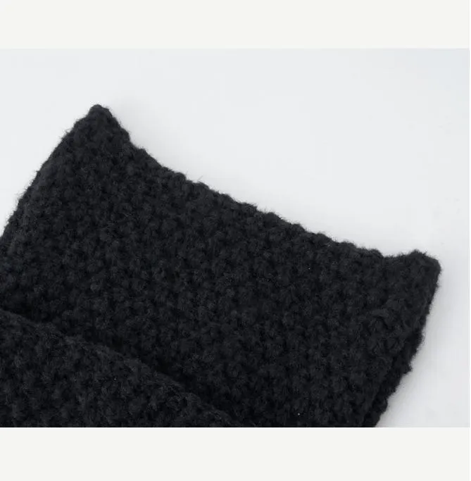 Berets gorro pequeno listrado chapéu de malha feminino outono inverno bonito orelhas de gato boné df264