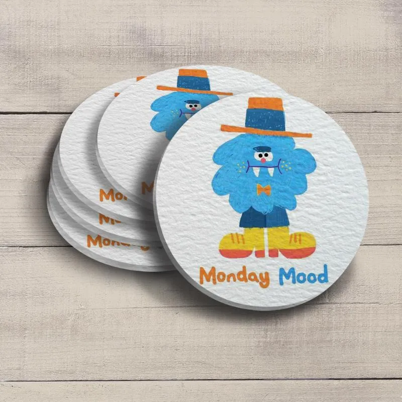 Tapetes de mesa design personalizado porta-copos de papel imprimir texto personalizado po para casamentos de escritório festa de noivado chuveiros e muito mais