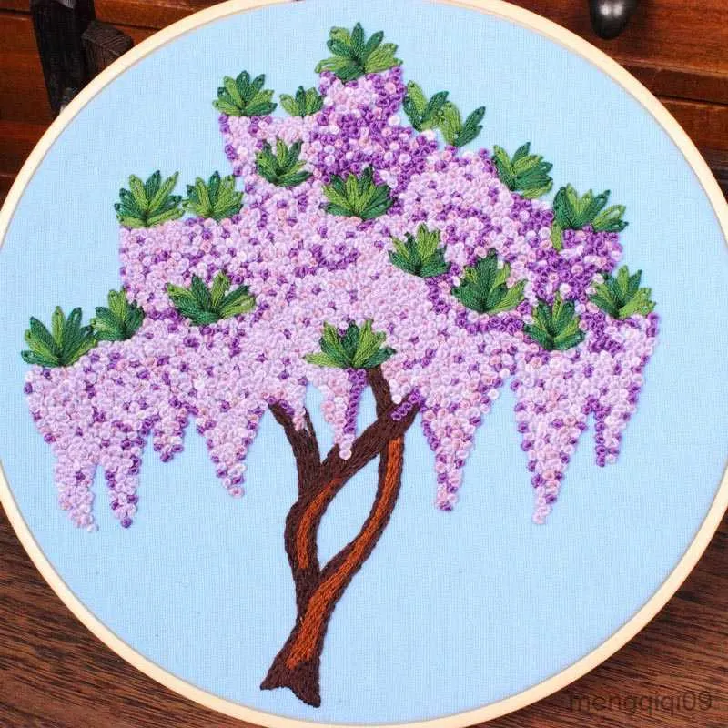 Kinesiska stilprodukter DIY -broderier för nybörjare Flower Tree Cross Stitch Set -mönster Tryckt handarbete Sewing Art Craft Målning Present Partihandel R230803