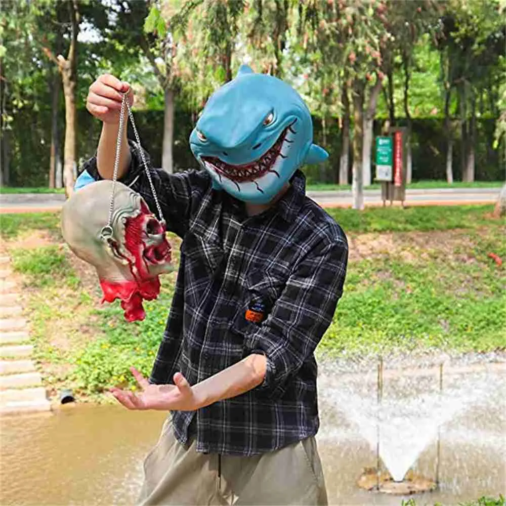 Shark Halloween Costume Mask Novelty Latex Fish Head Party Mask Cosplay  Prop For Adults \u0026 Teens From Musuo09, $9.57 | DHgate.Com, image size:1000x1000