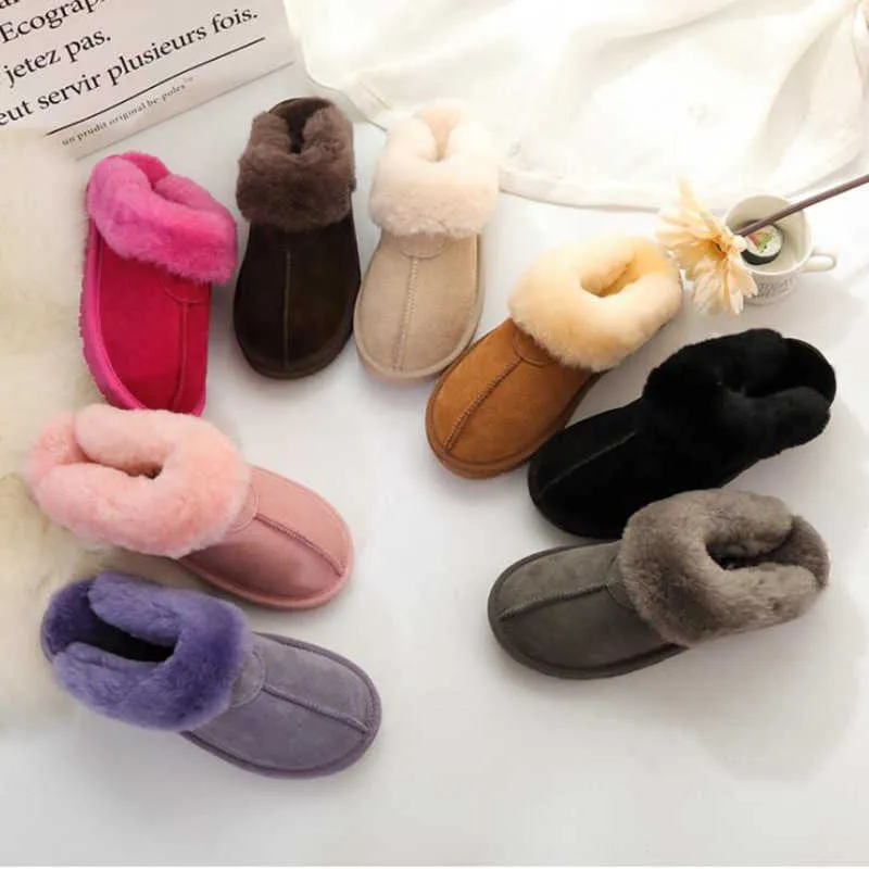 2024 Classic slides designer u Warm slippers winter goat skin sheepskin snow slippers Man women slippers