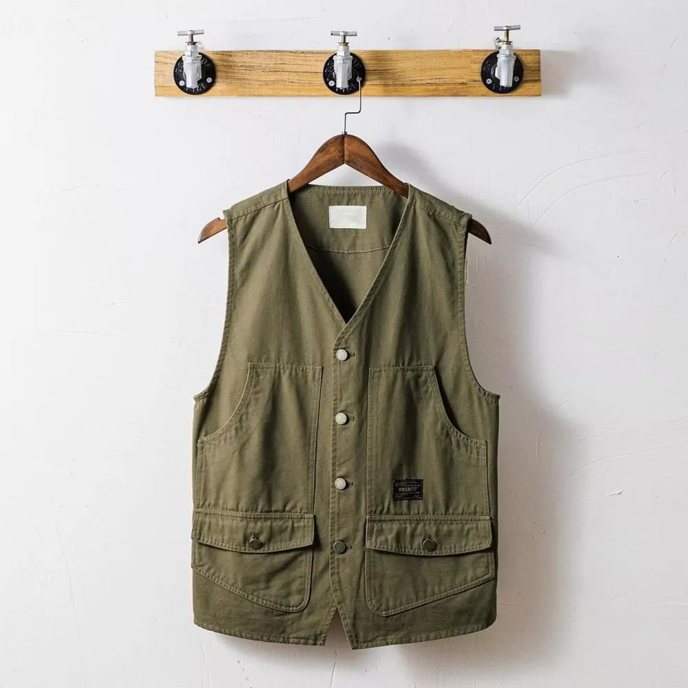 Korean Style Mens Fishing Vest Loose Fit V Neck Pure Color Mens Country Waistcoats For Spring And Autumn Outdoor Activities Style 230803 From Cong02 31.46 DHgate.Com