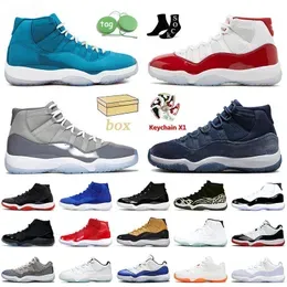 With Box Jumpman 11 Basketball Shoes Midnight Navy 11s Cherry Cool Grey Miamis Dolphins Bred Concord Gamma Blue Cap and Gown Trainers Women Mens Sneakers