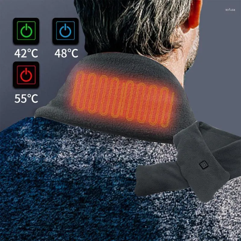 Écharpe chauffante USB pour hommes et femmes, 3 vitesses réglables, charge  USB, contrôle de la chaleur, chauffe-cou pour cyclisme, Camping