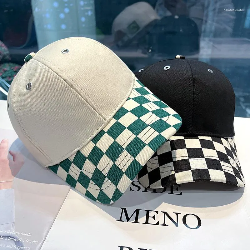 Ball Caps Baseball For Women Cotton Plaid Cap Visors Girl Boy Korean Style Snapback Hats 2023 Men Wide Brim Sun