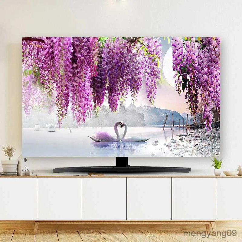 Dust Cover TV Covers 55 /60 /70 Hanging Vertical TV Dust Cover Hight Quality Monitor Protection Living Room Decoration R230803