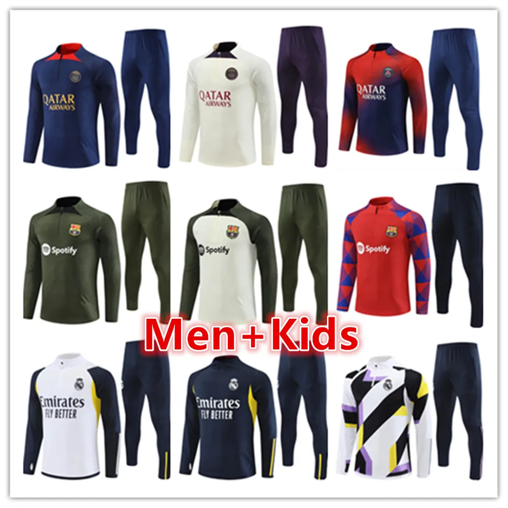 22 23 24 psgS men and kids soccer tracksuit jersey maillot kit 2023 2024  Paris mbappe mens football jerseys training tracksuits jacket chandal