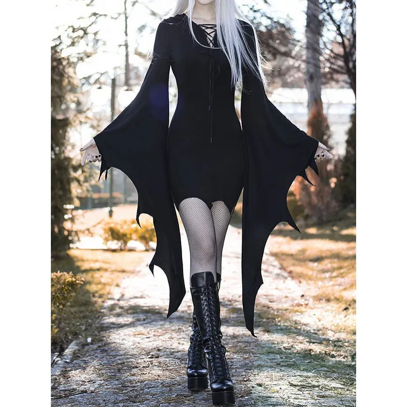 velvet blue long dress Black 1950s Halloween Off-Shoulder Spider Web Dress main image 0