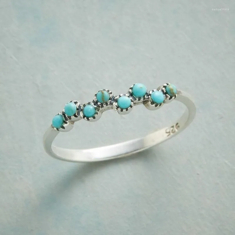 Anneaux de mariage délicat couleur argent minuscule reconstitué vert pierre bulles Cavort anneau sirène bisous bijoux bridemaids cadeaux
