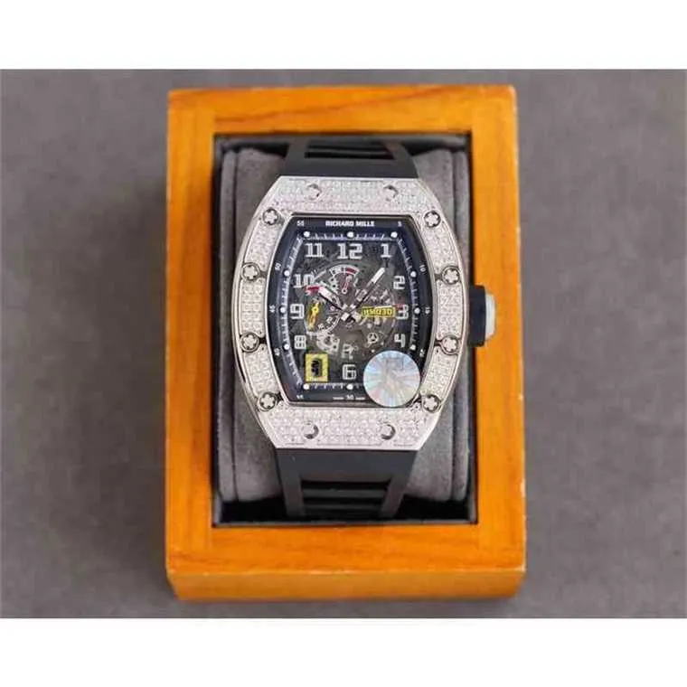 Luxe Heren Mechanisch Horloge Richa Milles Rm030 Volledig Automatisch Uurwerk Saffier Spiegel Rubber Horlogeband Zwitserse Horloges ZMPYL
