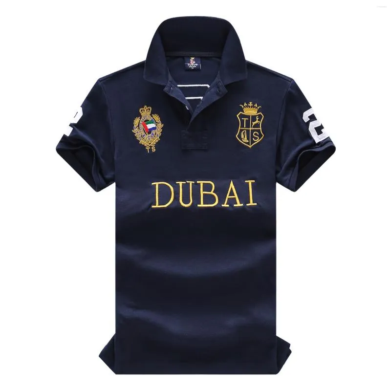 Męskie Polos Dubai Polo koszule mężczyźni haftowane letnia bawełna oddychająca krótka biura odzież biznesowa plus rozmiar xxxl 4xl 5xl 6xl