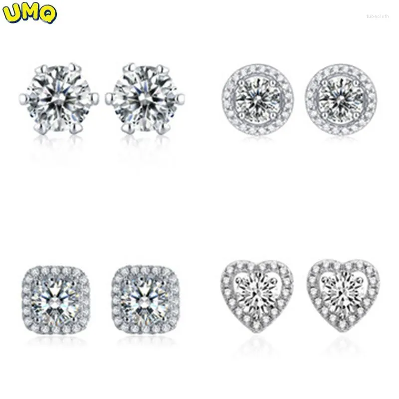 أقراط مسمار UMQ 1CT 2CT Moissanite Diamond Ear Studs CORRING COLER