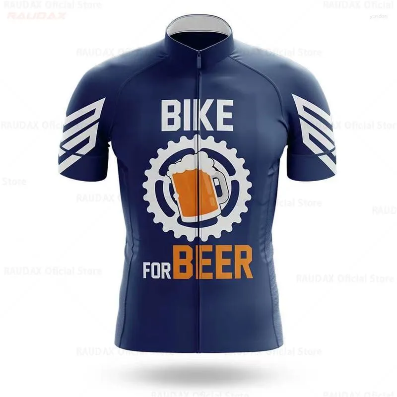 Giacche da corsa 2023 Birra Maglia da ciclismo Divertente da donna / uomo Camicia a maniche corte estiva Mountain Road Bike Top Quick-Dry