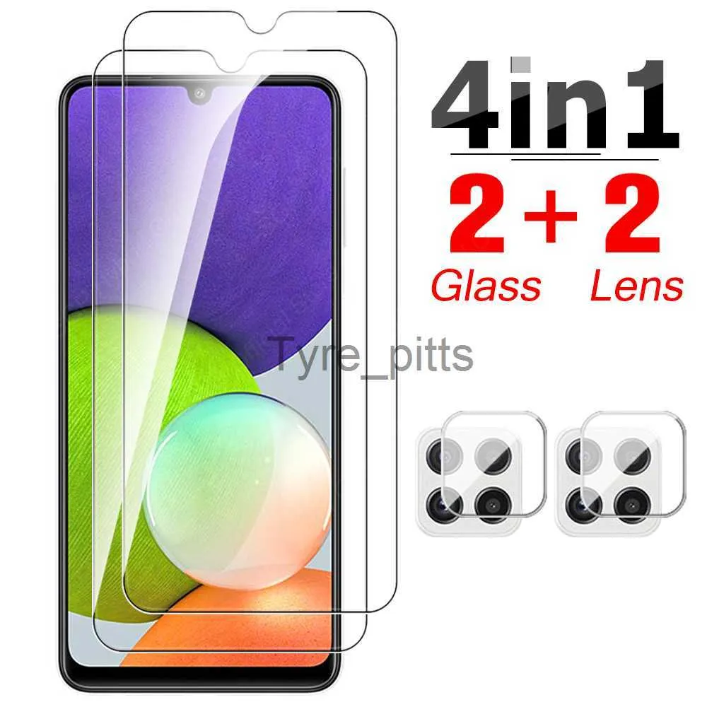 Protekcje ekranu telefonu komórkowego 4IN1 Ekran ochronne szkło temperowane dla Samsung Galaxy A22 4G - 5G Camera Lens Film obrońcy na M22 A2 A 22 M22 Ochrona X0803