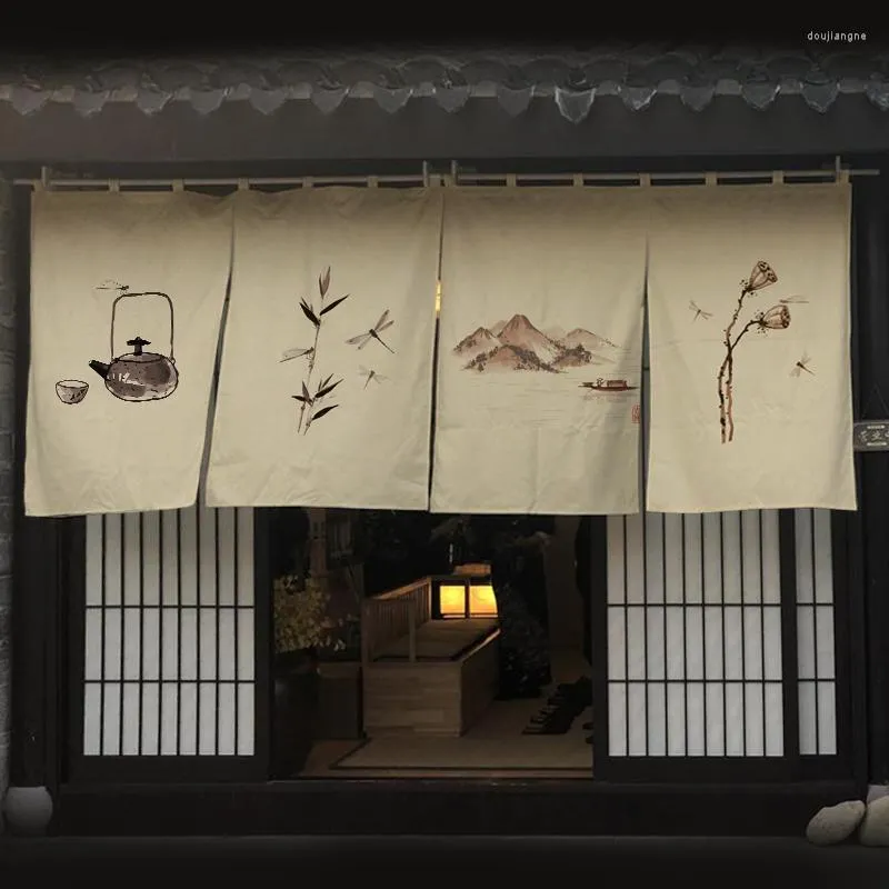 Gardin japansk te rum partition dörrhuvud skylt hängande kinesisk stil flagg tehus kort dekoration