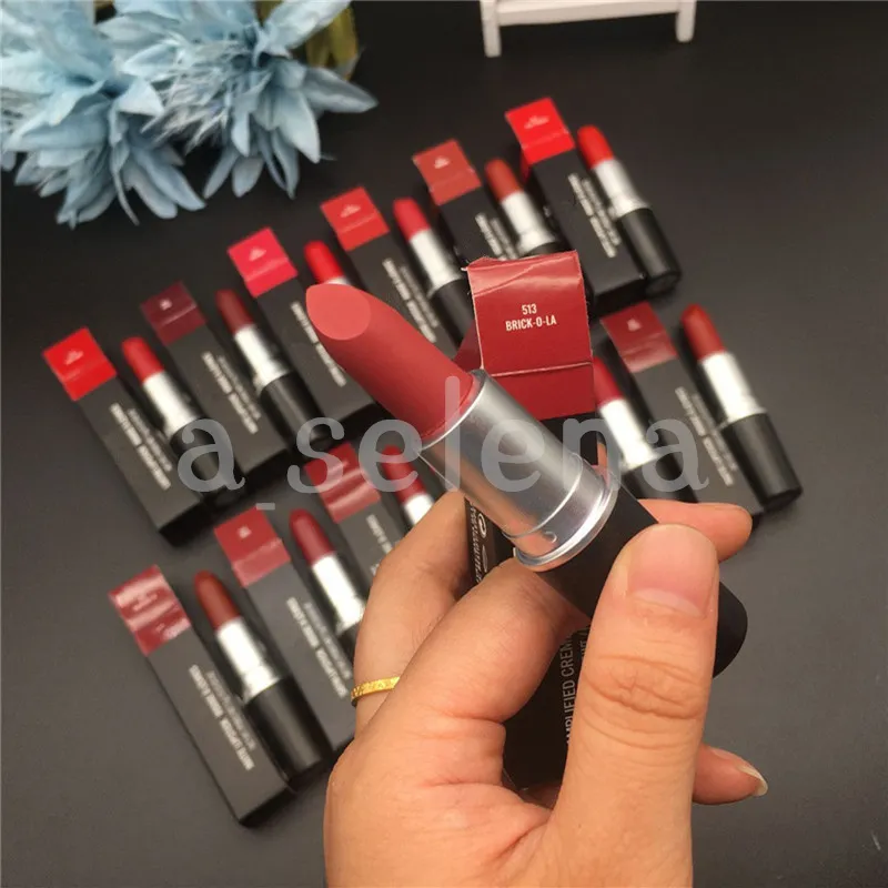 Maquillaje de labios Lápiz labial mate Lustre Barras de labios retro Frost Sexy Matte Lip Sticks 3g 20 colores barras de labios con nombre en inglés