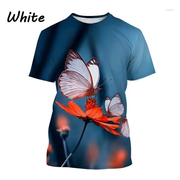 蝶を販売するメンズTシャツ3DプリンティングTシャツクリエイティブラウンドネックユニセックスカジュアルファッション