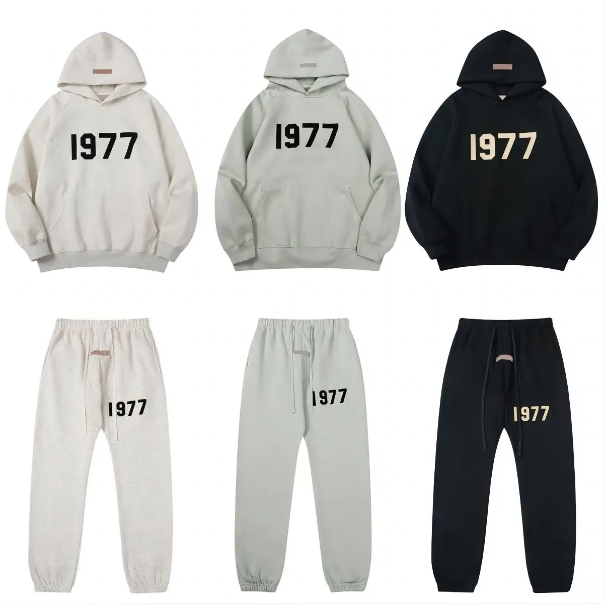 Designer Hommes Essentail Pantalons À Capuche Mode Casual Numéro 1977 Pantalons De Jogging Pantalons De Jogging Hip Hop Street Wear Essen Haute Qualité Sweat Ess Pull À Capuche