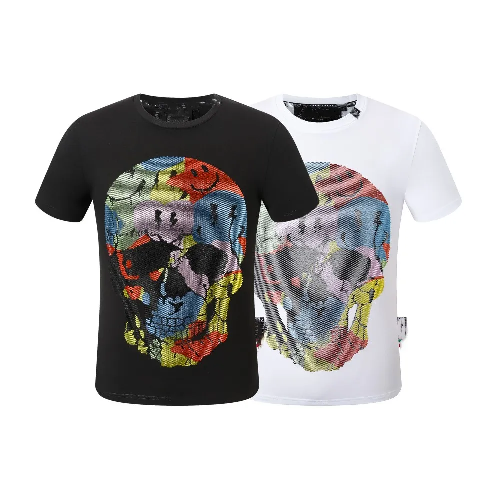 P fantasias de halloween desinger roupas masculinas camisas 2023 verão animal padrão casual respirável crânio cabeça divertida impressão digital em volta do pescoço manga curta camiseta masculina M 3XL