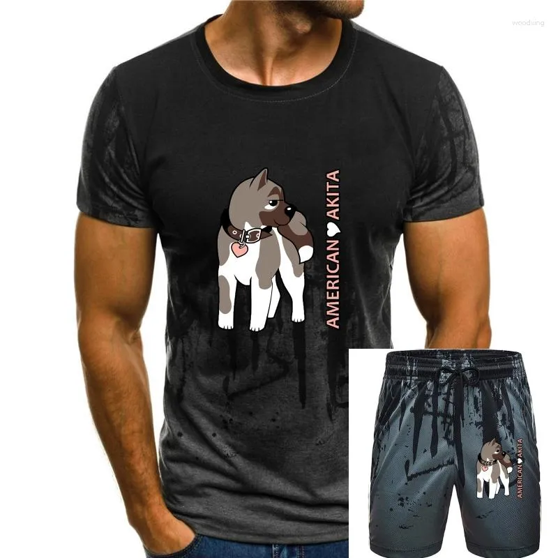 Męskie dresy amerykańskie Akita T-shirty Śliczna koszulka dla psa dla mężczyzn Druk Mennormal Family Tshirt Online Er Tops 2023