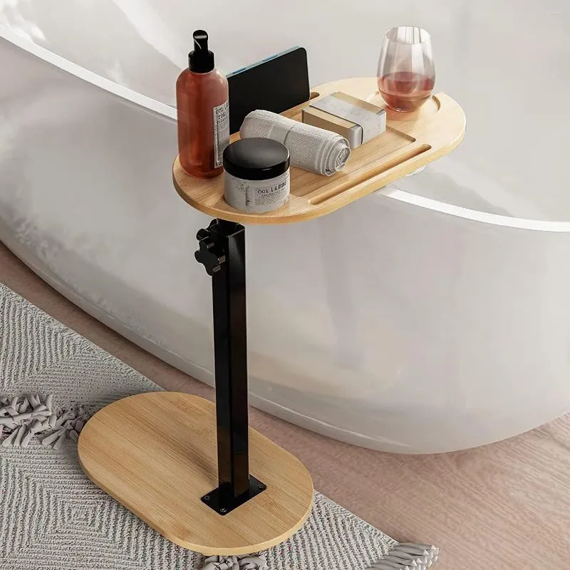 Jewelry Pouches Bathtub Shelf Bamboo Floor-standing Adjustable Storage Rack Household Solid Wood Bath Table Red Wine Stand