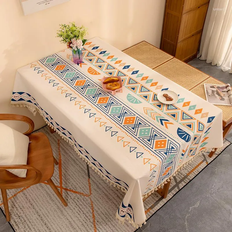 Table Cloth Vintage Cotton And Linen Tablecloth Waterproof Oil Resistant Washable Coffee