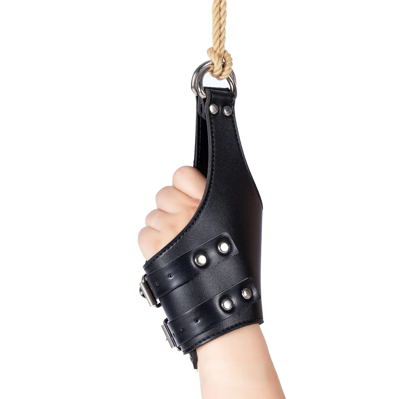 Skórzanie niewoli wiszę na drzwiach rękawiczki Bondage kajdanki na huśtawkę seksu W zawieszenie mankiety ręczne mankiety