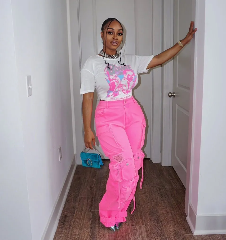 Vintage High Waist Denim Cargo Jeans With Multi Pockets For Women Streetwear Fashion Cargo Trousers Primark With Baggy Style Style 230803 From Cong04 36.74 DHgate.Com