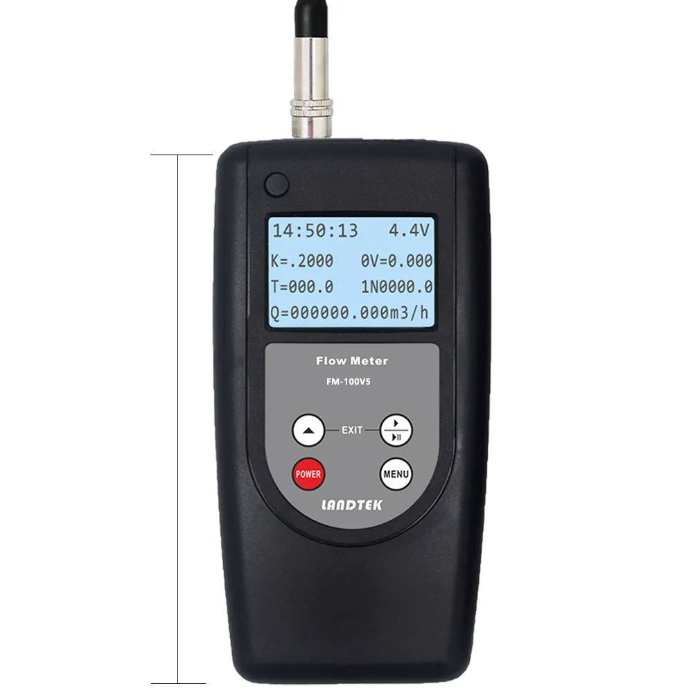 Portable Flow Rate Meter FM-100V5 Open Channel Flow Multifunctional Flowmeter Speed Range 0.01-5.00 m/s Flow Meter Tester